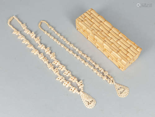 Set Chinese Export Bone Necklaces