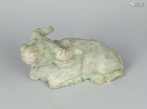 Chinese Export Jade Stone Carving of Buffalo