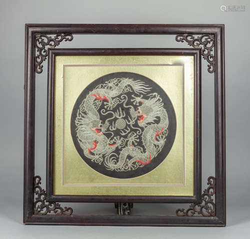 Chinese Export Wall Hanging Embroidery