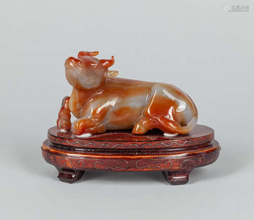 Chinese Cameo Agate Carving of Brush Stand