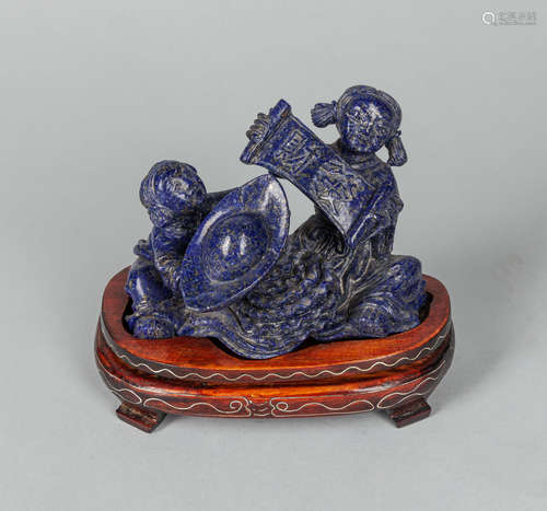 Beautiful Chinese Export Lapis Figure