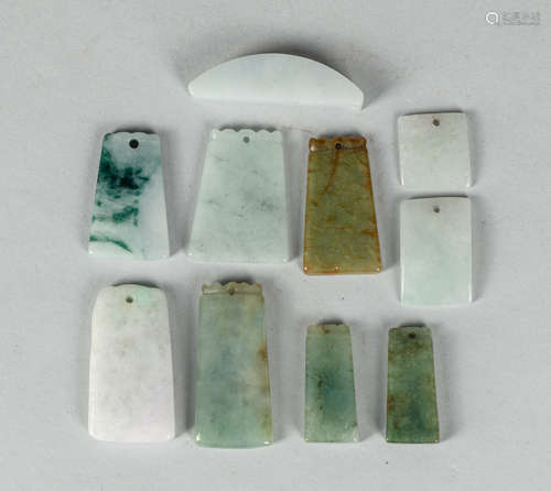 Set Chinese Export Jade Jadeite Carvings