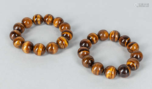 Set of Large Tiger Eye Gem Stone Prayer Beads