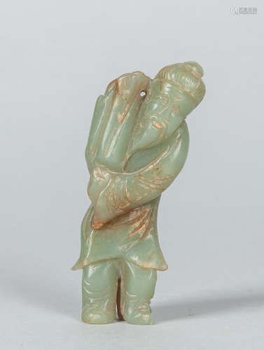 Tall Chinese Jade Carving of Figure