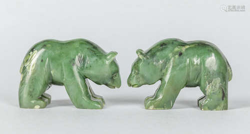 Fine Chinese Spinach Jade Carvings