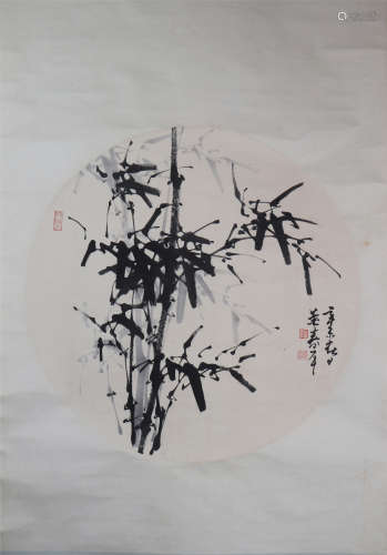 中国书画 镜心竹子 A Chinese painting with bamboo
