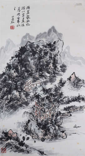 中国书画 山水 A Chinese landscape painting
