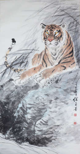 中国书画 老虎图 A Chinese tiger painting