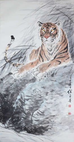 中国书画 老虎图 A Chinese tiger painting