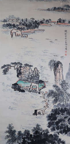 中国书画 山水 A Chinese landscape painting