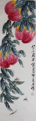 中国书画 寿桃 A Chinese painting of peaches