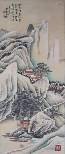 中国书画 山水楼台 A Chinese landscape painting