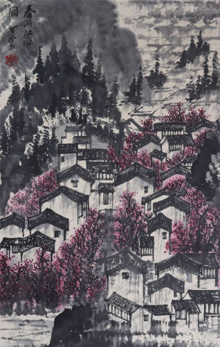 中国书画 春雨江南 A Chinese landscape painting of Southern China