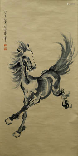 中国书画 奔马图 A Chinese painting of horses