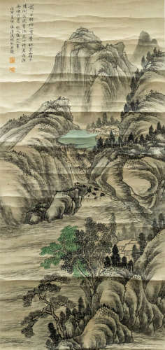 中国书画 山水 A Chinese landscape painting