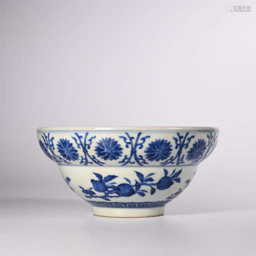 Qing Qianlong blue and white bowl