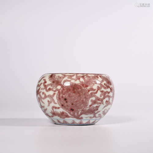 Qing Kangxi glaze red apple Zun