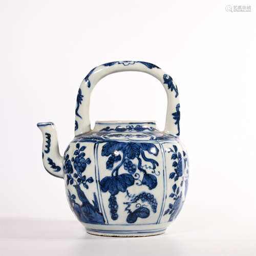 Qing Dynasty blue and white teapot