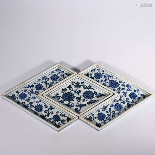 Blue and white lotus pattern stationery of Ming Dynasty