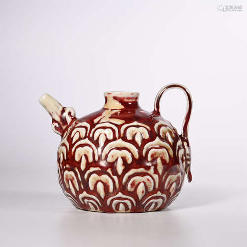 Ming Dynasty underglaze red teapot