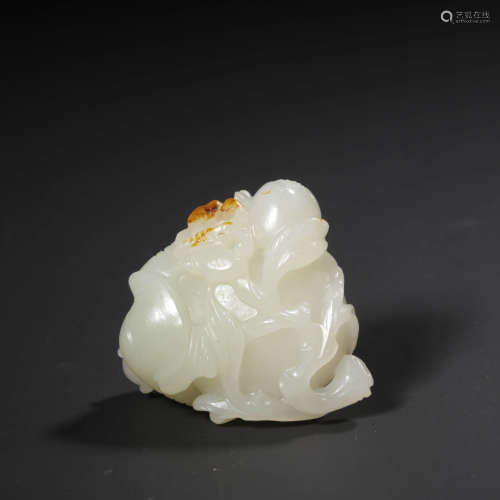 A Boys Carved White Jade Incense Inserted