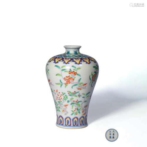A Doucai Painted Porcelain Meiping, Yongzheng Mark