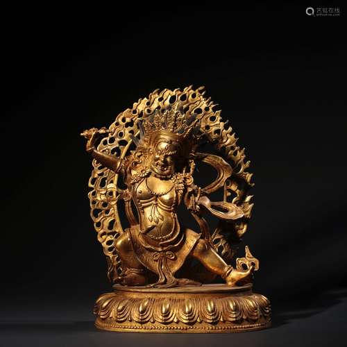 A Gild Bronze Statue of Vajrapani Bodhisattva