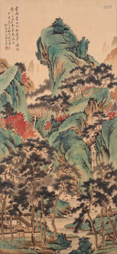 A Chinese Landscape Painting Scroll, Huang Shanshou Mark