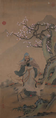 A Chinese Plum Blossom&Figure Painting, Yao Wenhan Mark