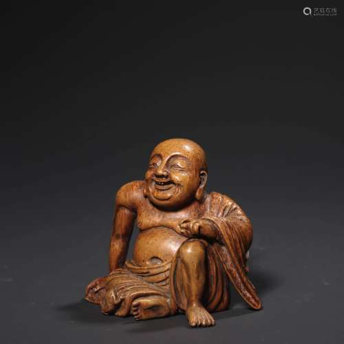 A Bamboo Seated Arhat Statue