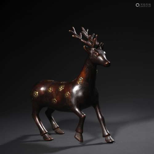 A Gild Bronze Sika Deer Ornament