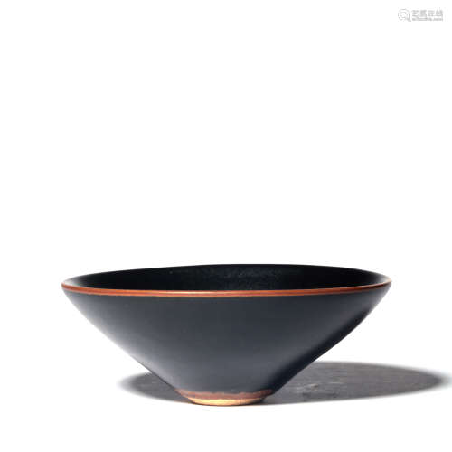 A Black Glaze Leaf Pattern Porcelain Jian Kiln Cup