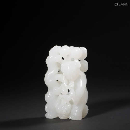 A White Jade Carved Figure Ornament