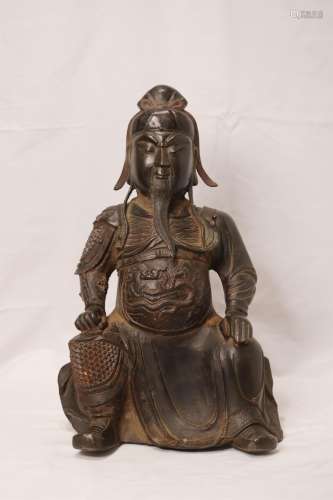 铜关公 A bronze Guan di figure