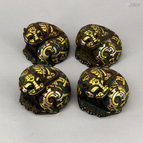 CHINESE VINTAGE BRONZE PAPER WEIGHTS