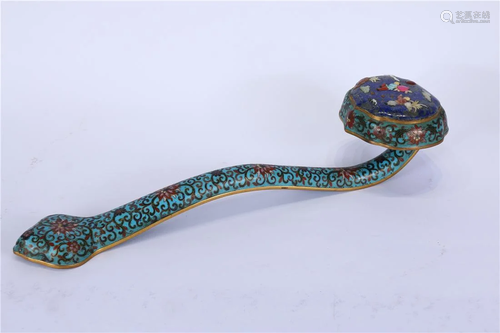 A CLOISONNE RUYI SCEPTER