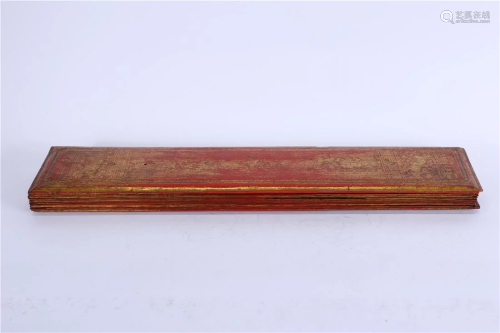 A BUDDHIST MANUSCRIPTS ON LACQUERED WOOD BOARDS