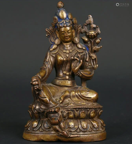 A GILT BRONZE BUDDHIST STATUE