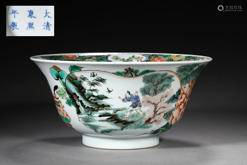 A CHINESE VINTAGE PORCELAIN WUCAI BOWL