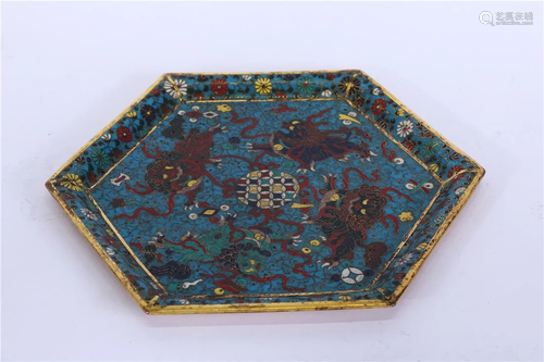 A CLOISONNE PLATE