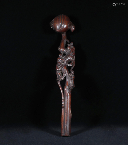 AN AGARWOOD RUYI SCEPTER