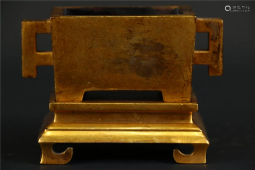 A BRONZE INCENSE BURNER