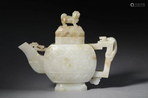 A CHINESE HETIAN JADE KETTLE