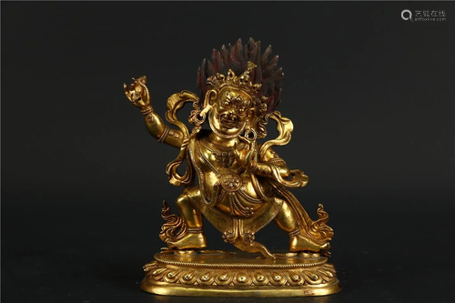 A GILT BRONZE BUDDHIST STATUE