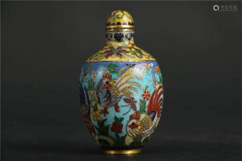 A CLOISONNE SNUFF BOTTLE