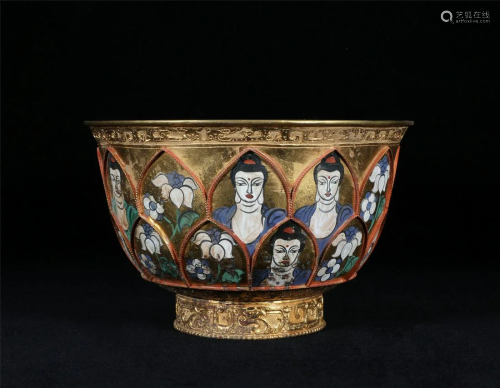 A GILT BRONZE BOWL