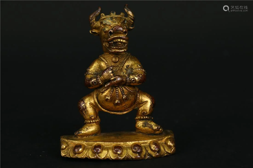 A GILT BRONZE BUDDHIST STATUE