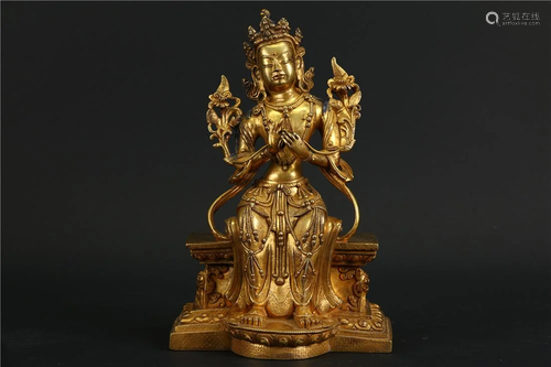 A GILT BRONZE MI LE STATUE