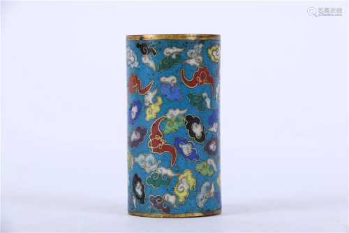 A CLOISONNE BRUSH HOLDER