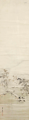 Kishi Renzan Winter landscape, hanging scroll